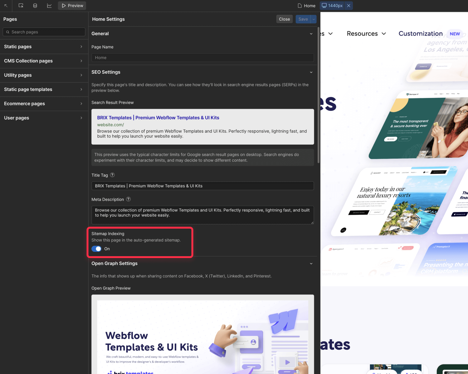 Choose Pages You Want to Show in Your Webflow XML Sitemap
