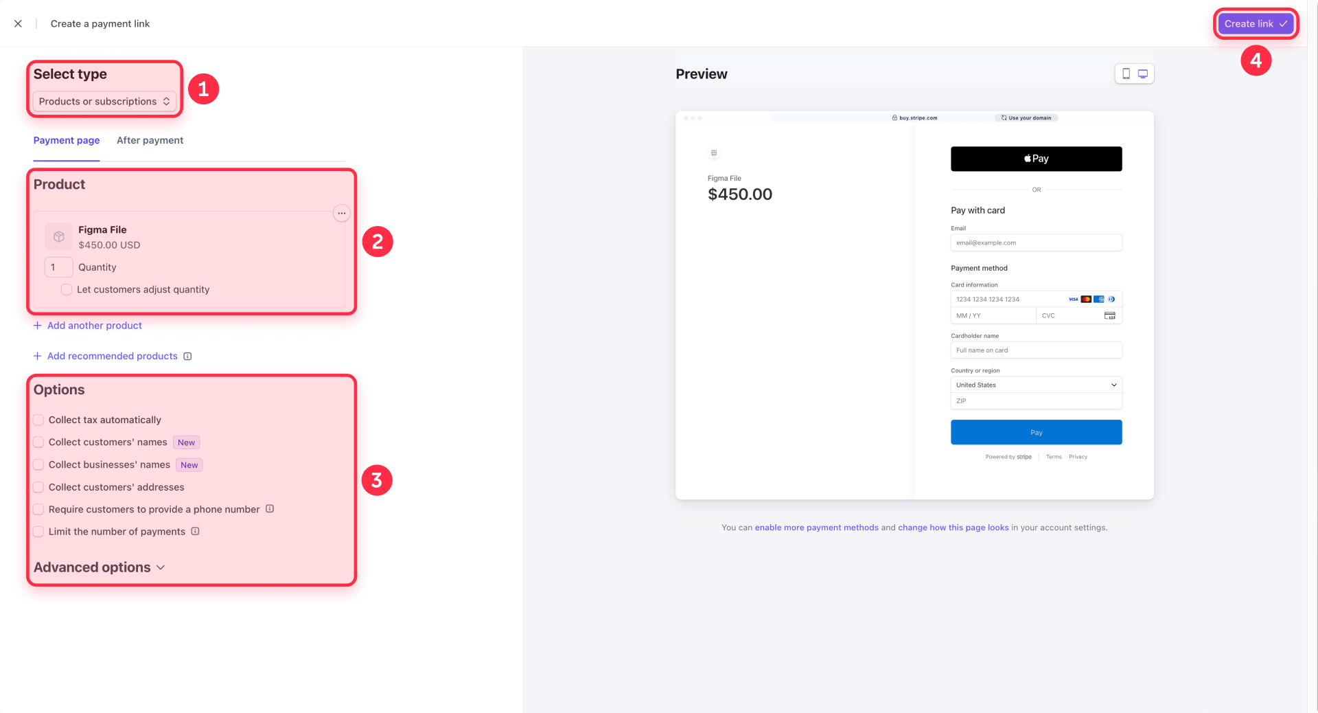 How To Configure A Product And Options In Stripe Payment Links
