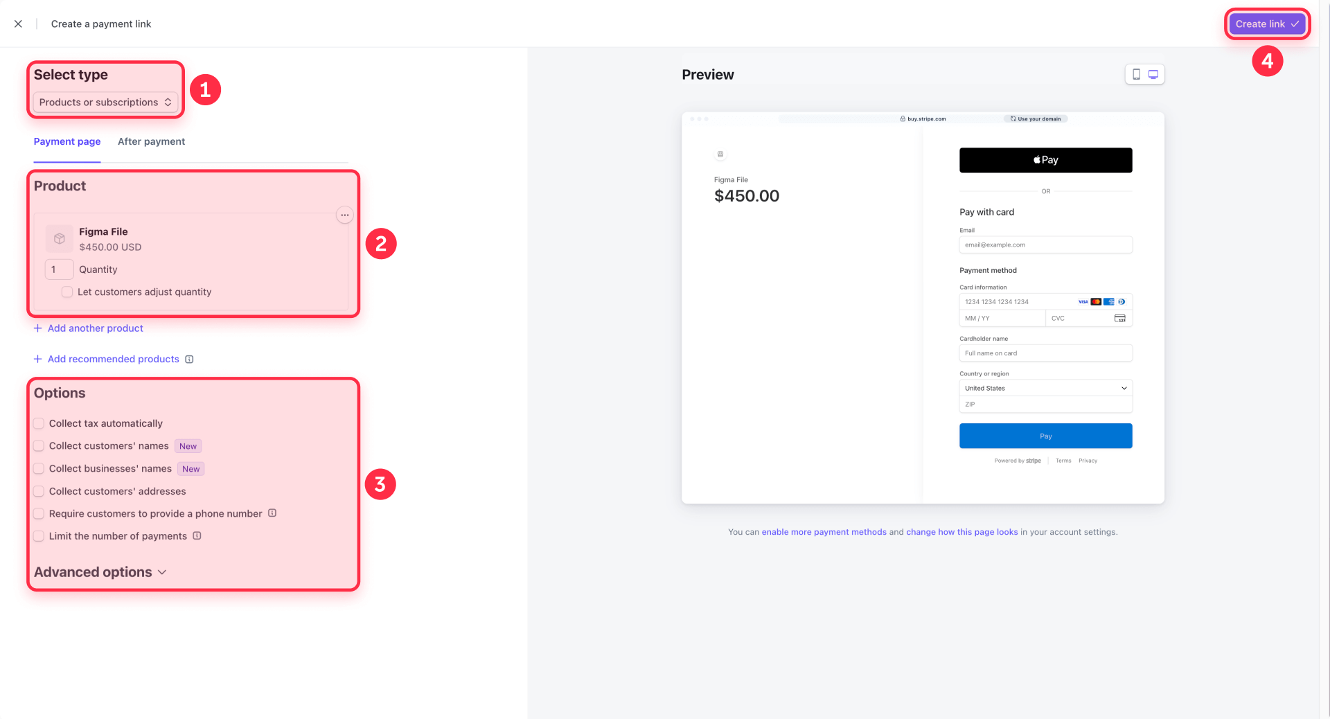 How To Configure A Product And Options In Stripe Payment Links