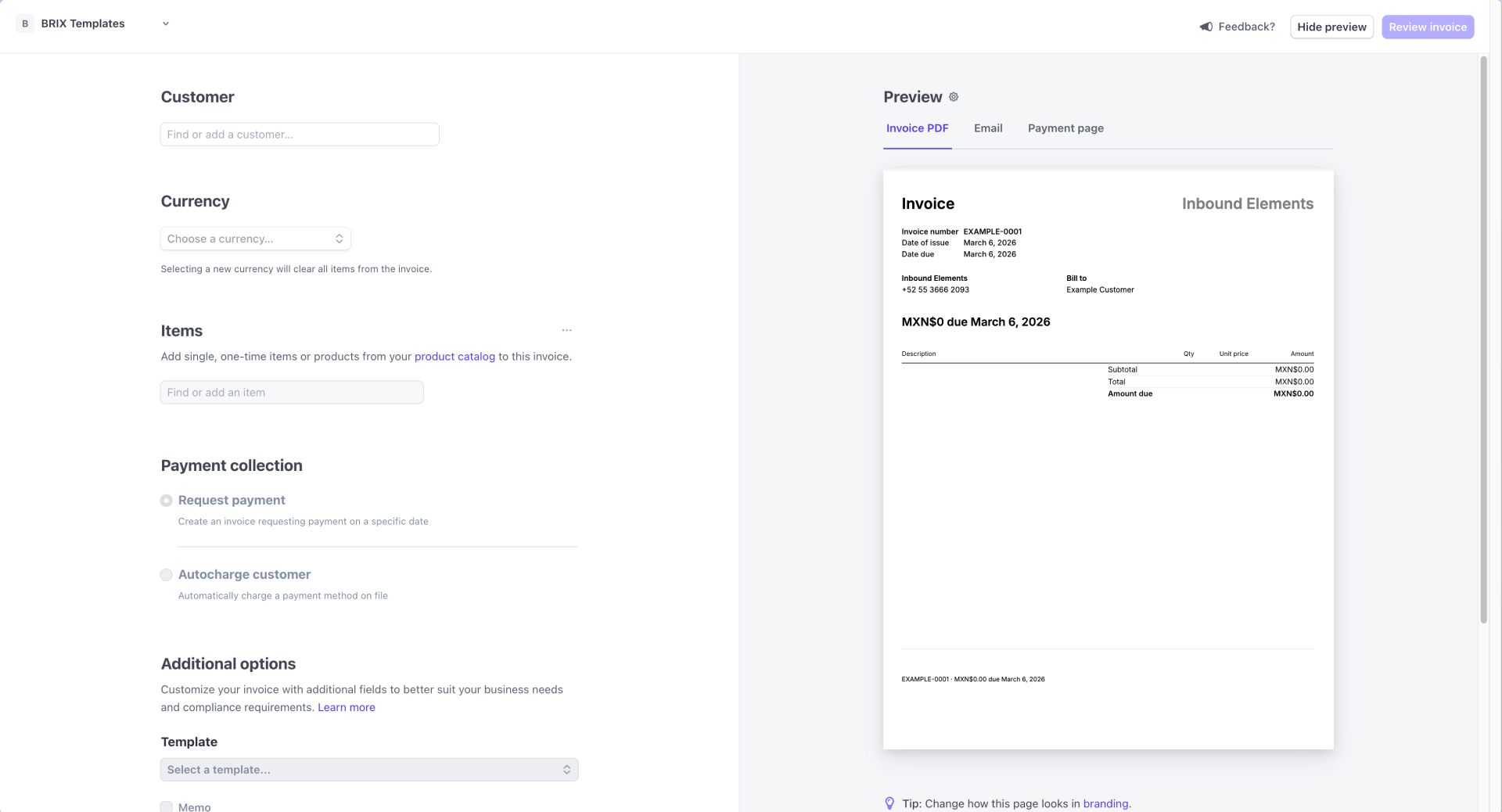 How To Configure The Fields Of An Invoice In Stripe