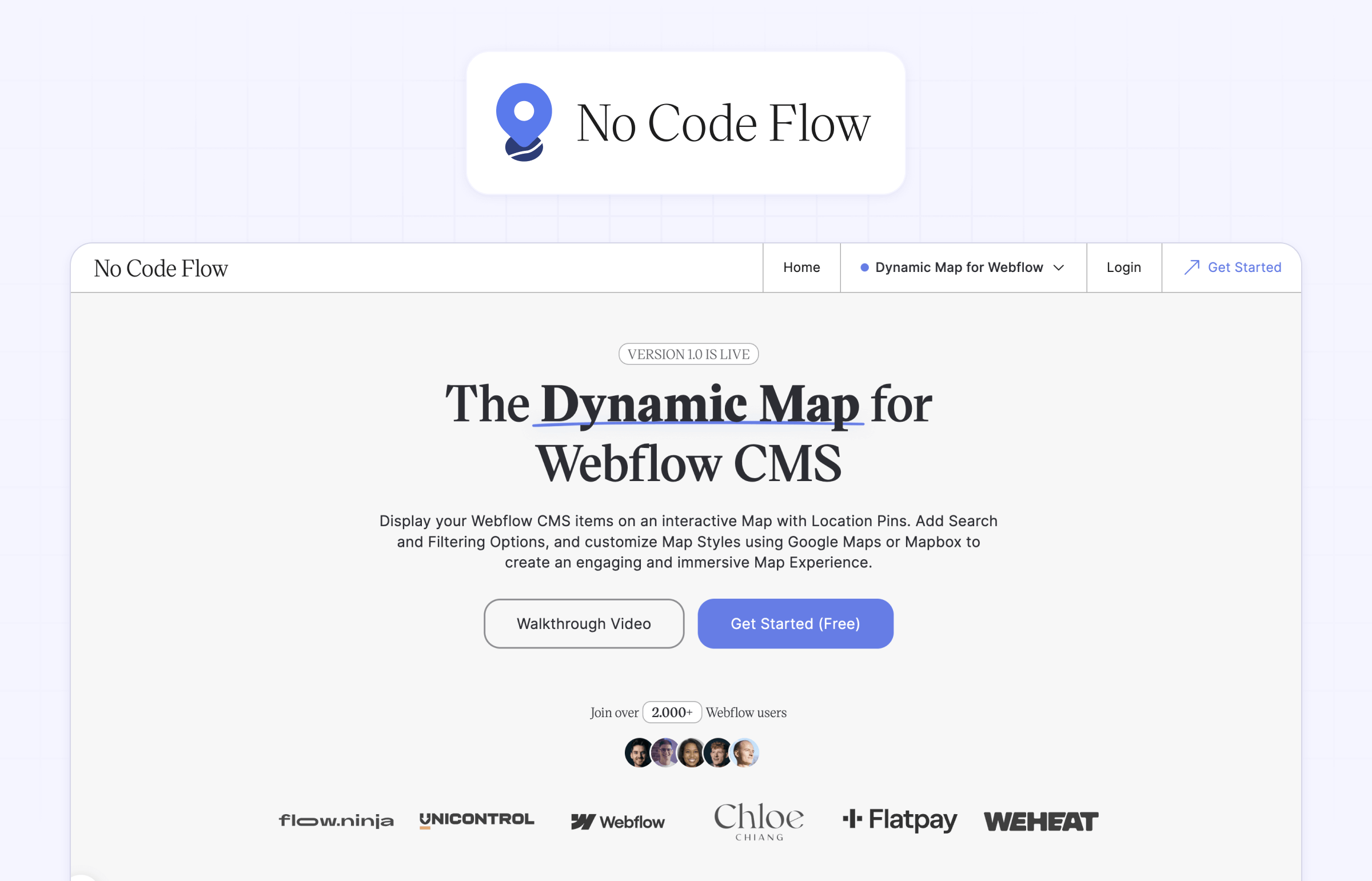 Nocodeflow dynamic map Webflow CMS powered map integration