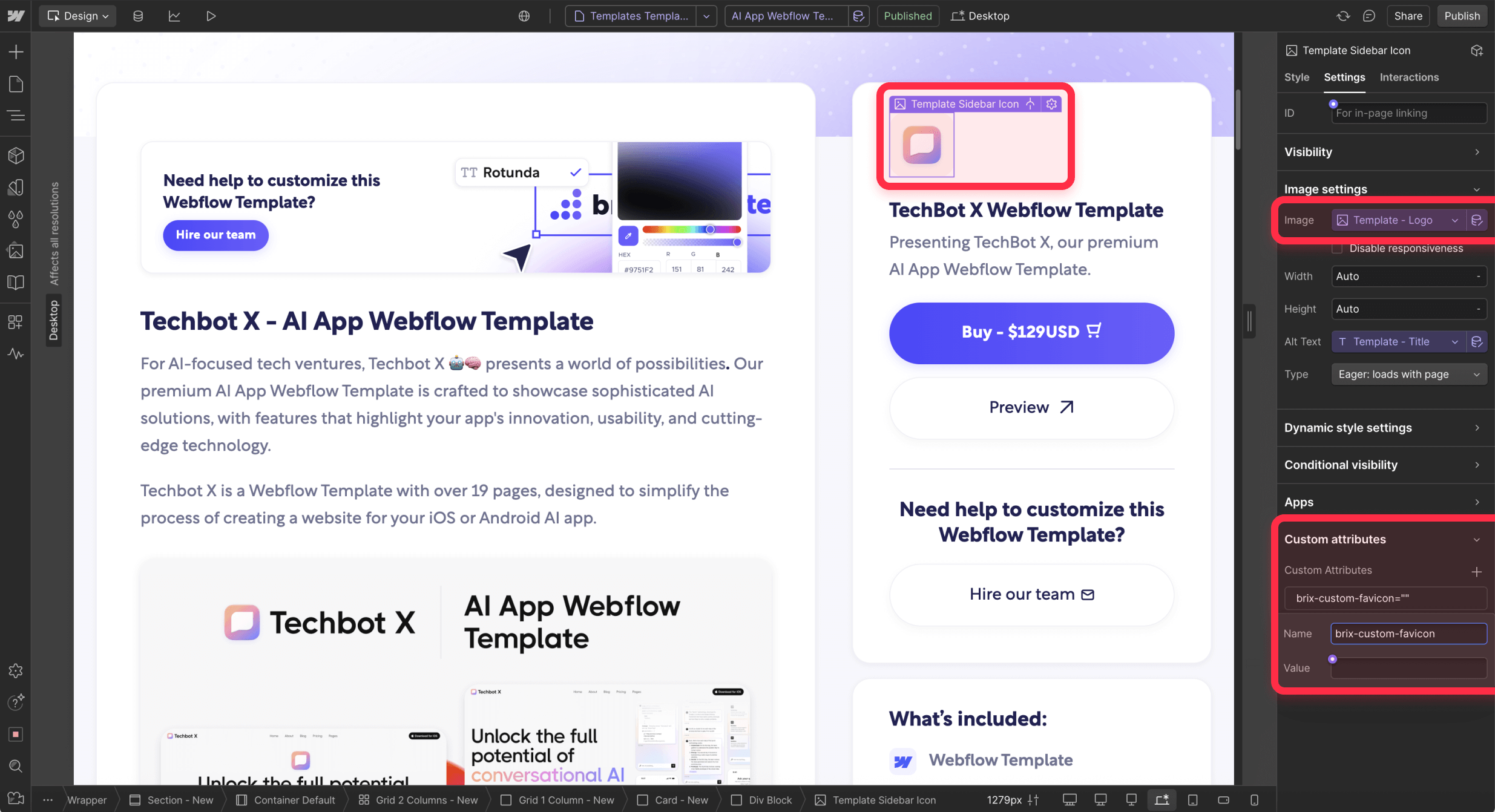 Add individual favicons on each Webflow CMS item
