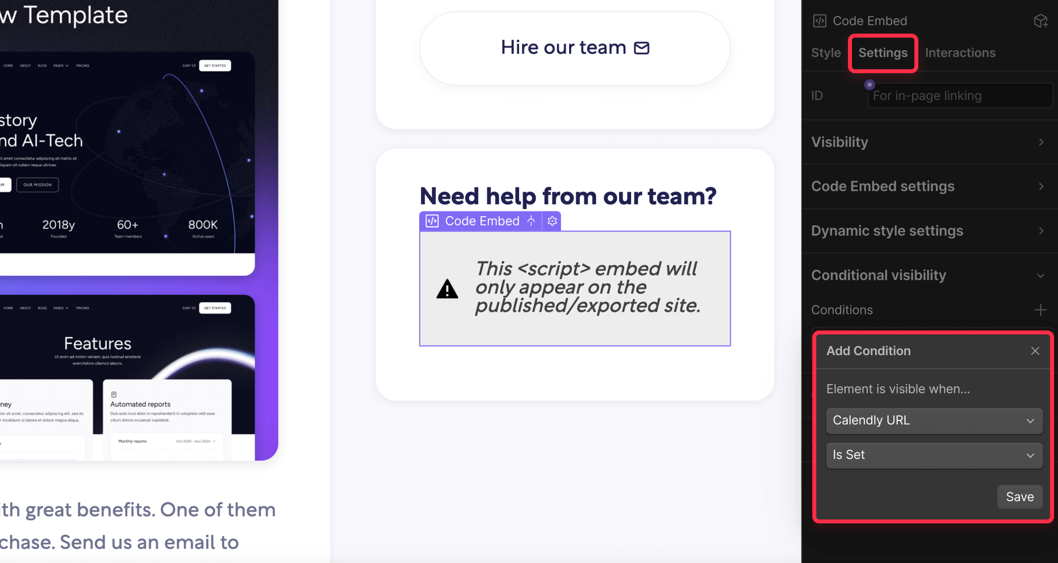 Connecting your Webflow CMS field to iframe element