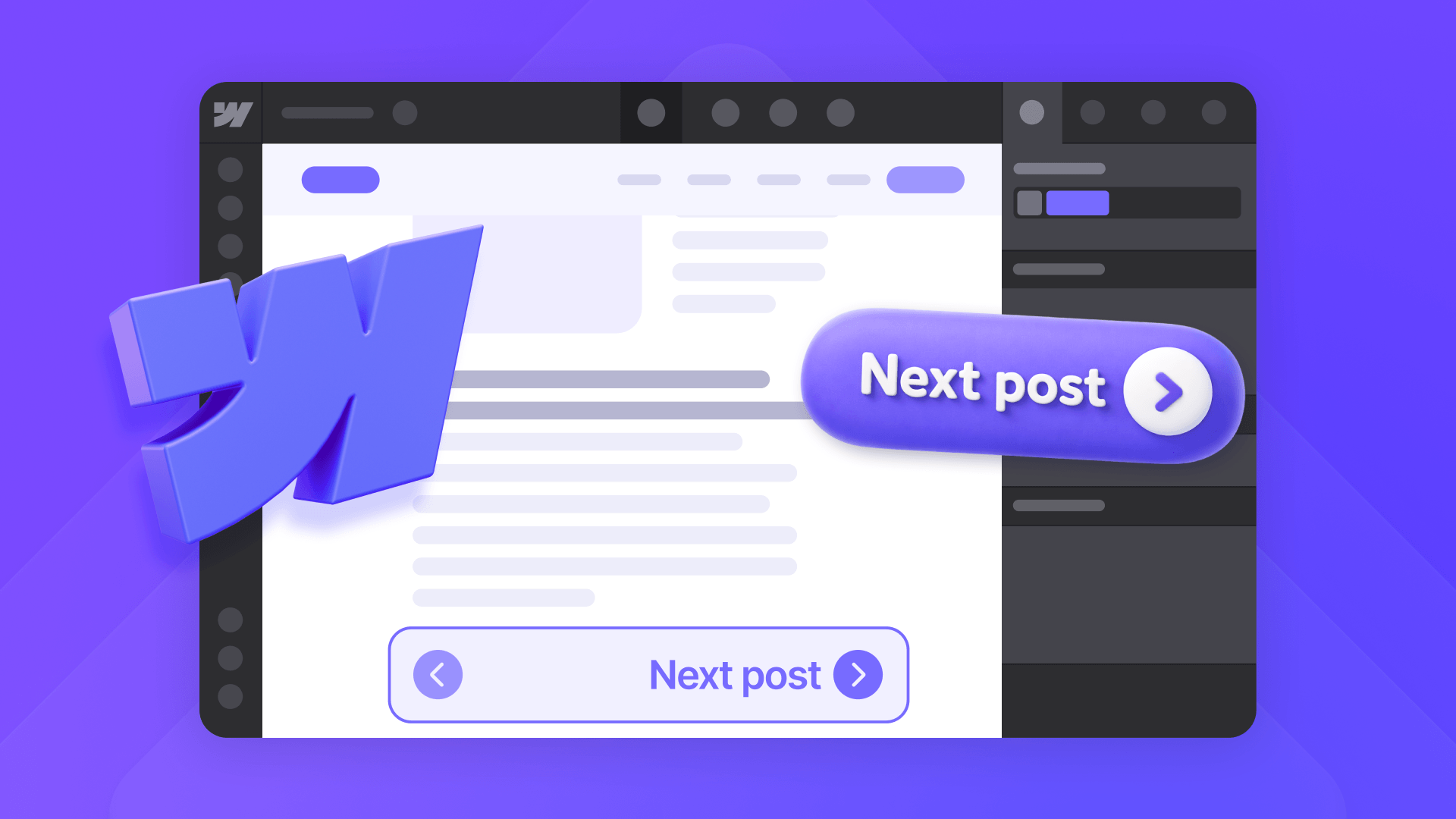 How to add next and previous post links in Webflow CMS
