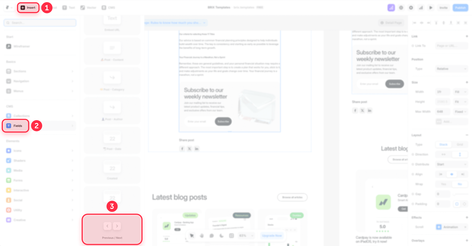 How To Insert Prev And Next Links From Fields In Framer CMS