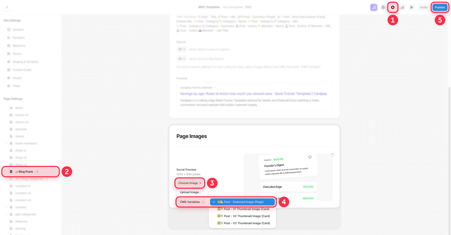 How To Set Social Preview With CMS Variables In Framer Page Images
