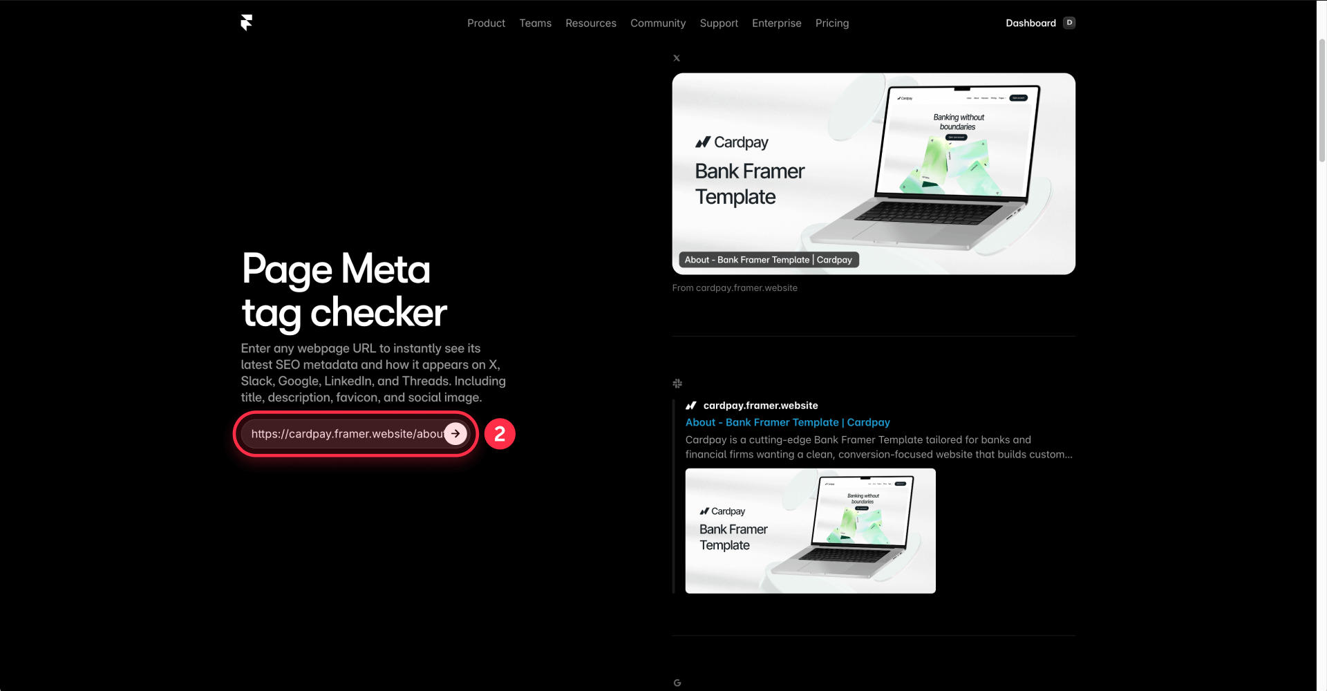How To Validate Open Graph With The Page Meta Tag Checker In Framer