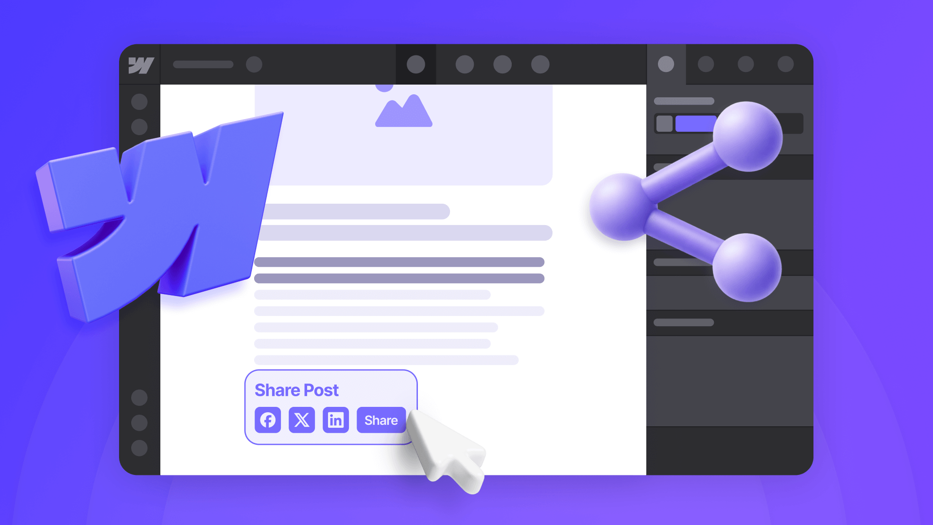 How to add social share buttons to Webflow CMS blog posts