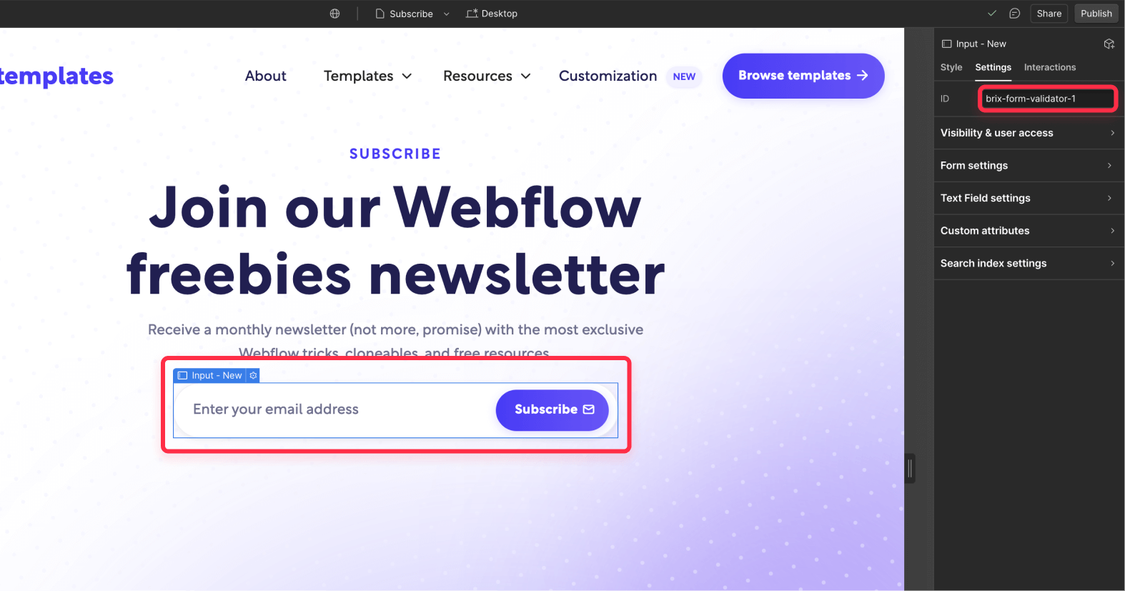 Add js validation to Webflow form to block personal email addresses