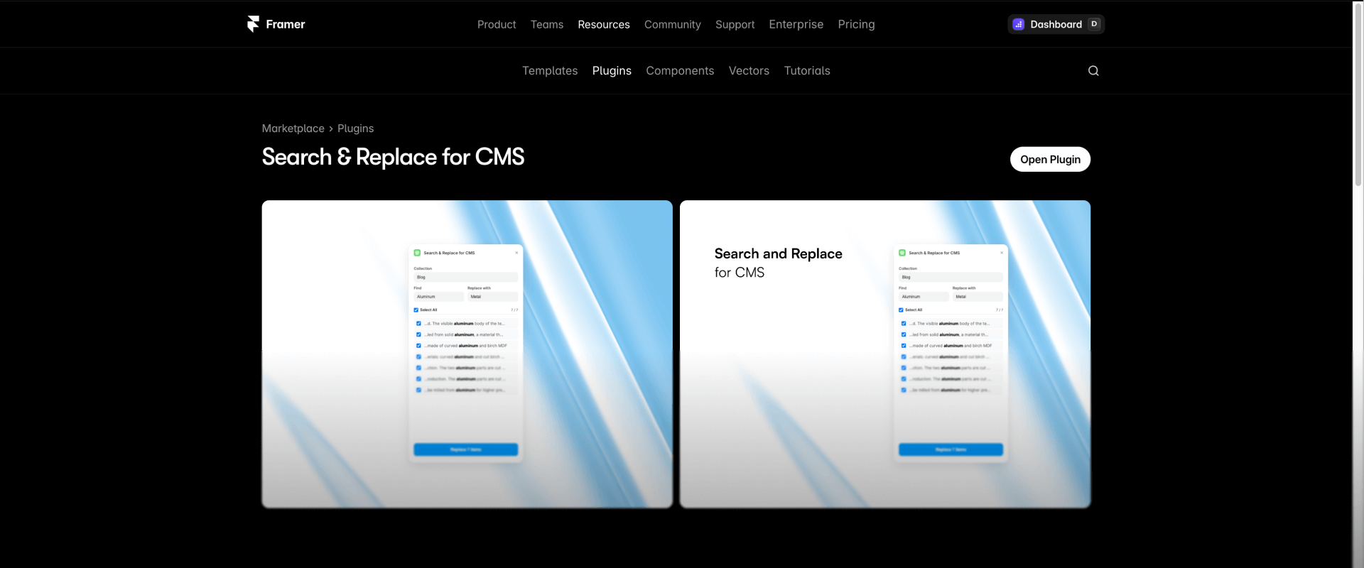How To Run Search And Replace In Framer CMS With A Marketplace Plugin