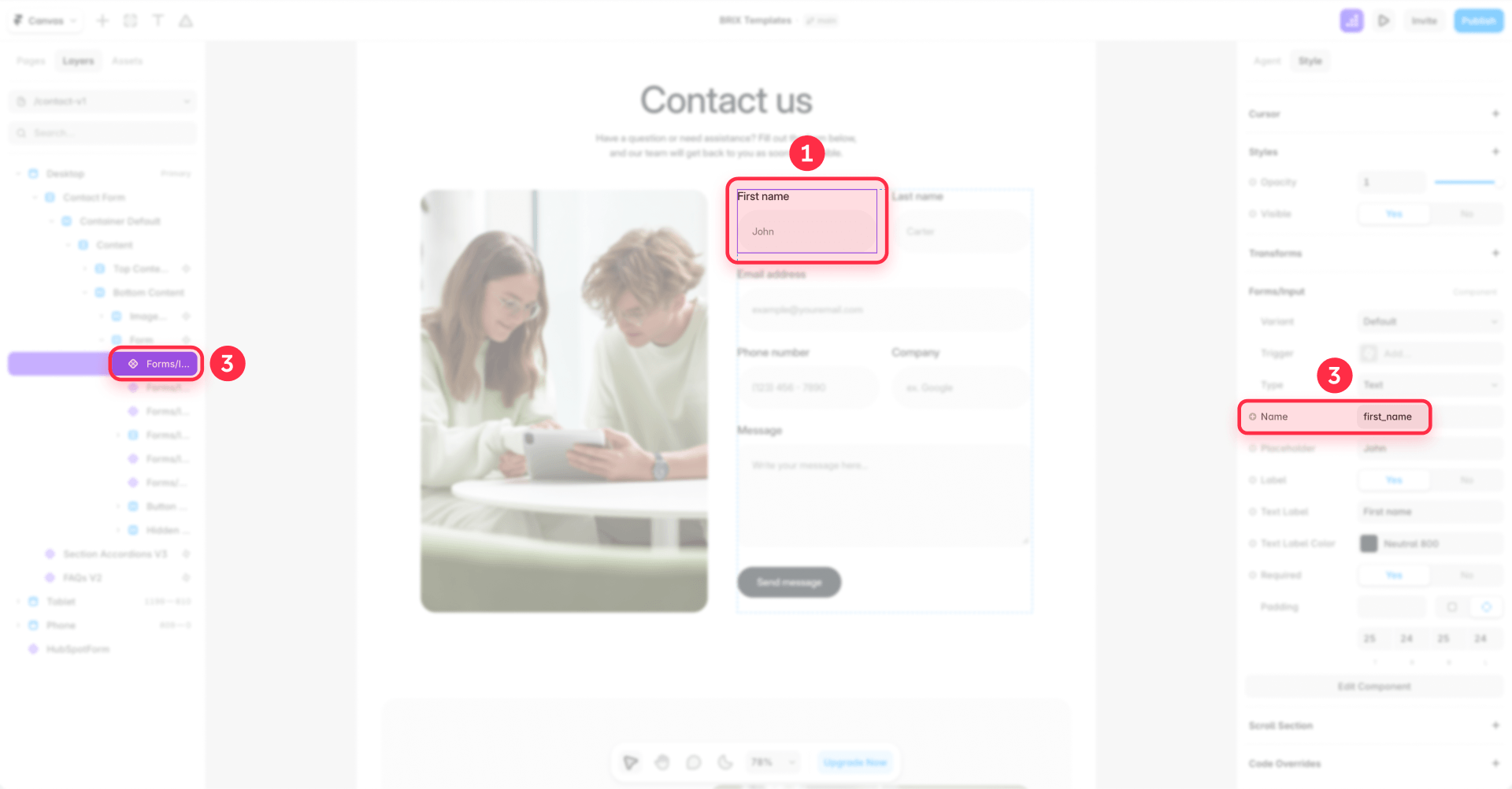 How To Configure The Name first_name In A Form Input In Framer