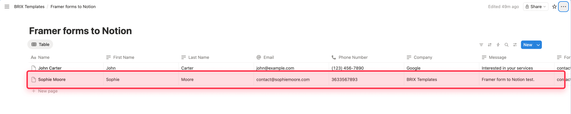 How To View A Framer Forms Submission As A Record In Notion