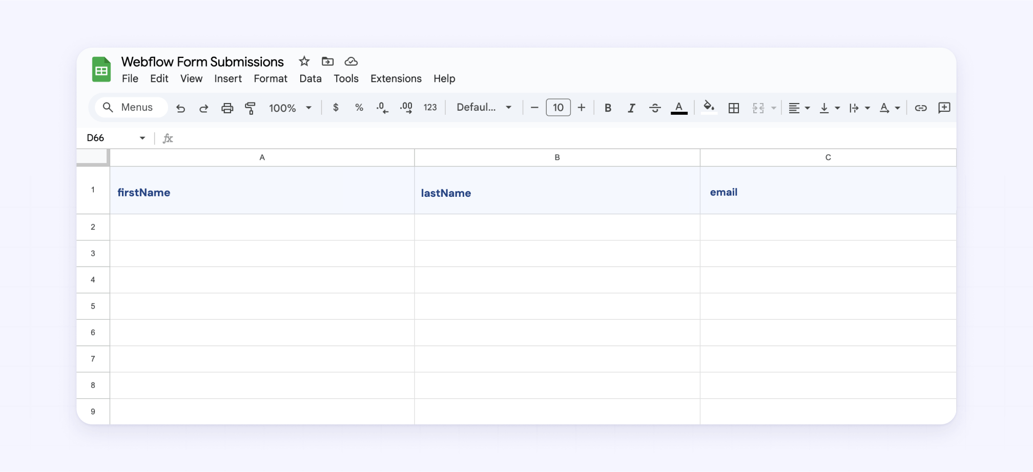 Google Sheets Webflow integration