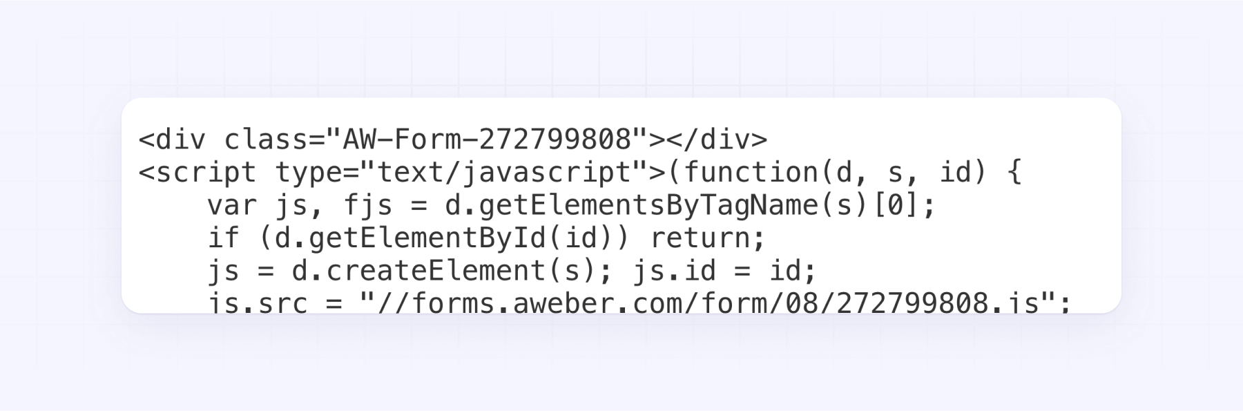 Embed AWeber form Webflow