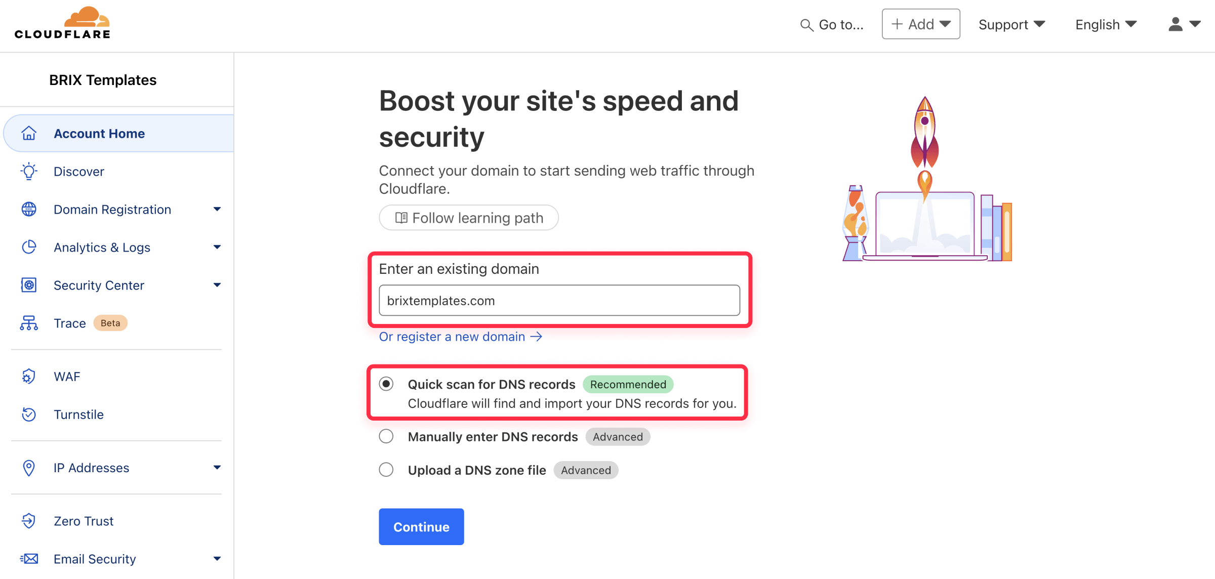 Cloudflare add domain for Webflow