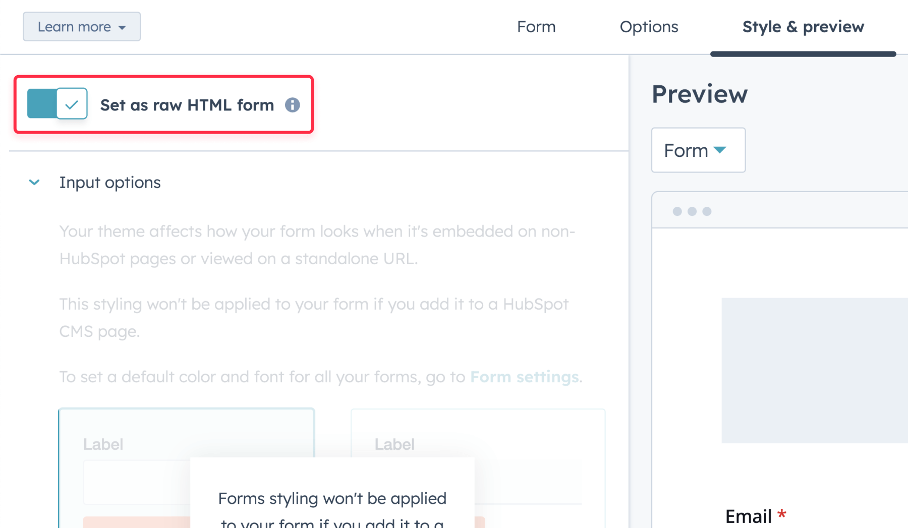 How to create a Raw HTML form in HubSpot to embed on Webflow