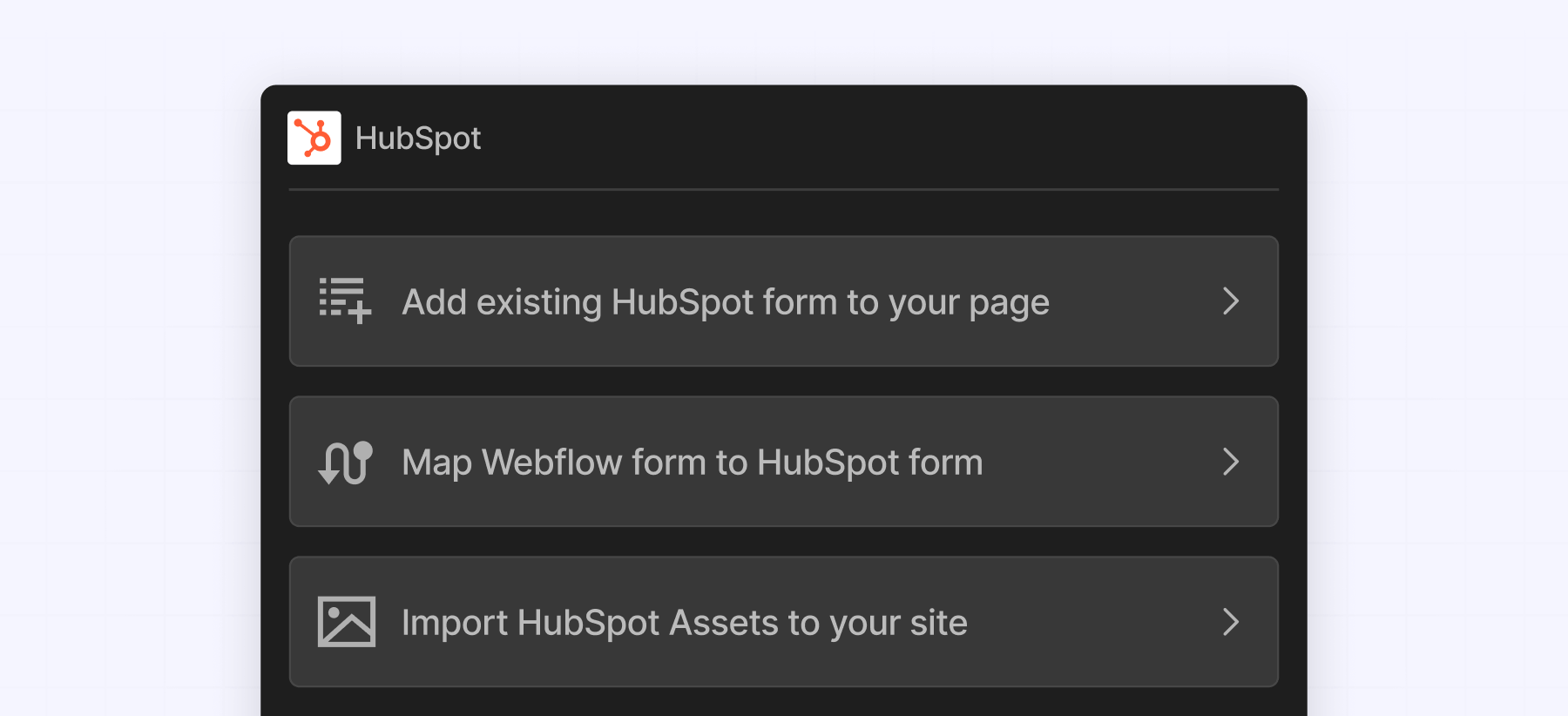 Hubspot official Webflow app