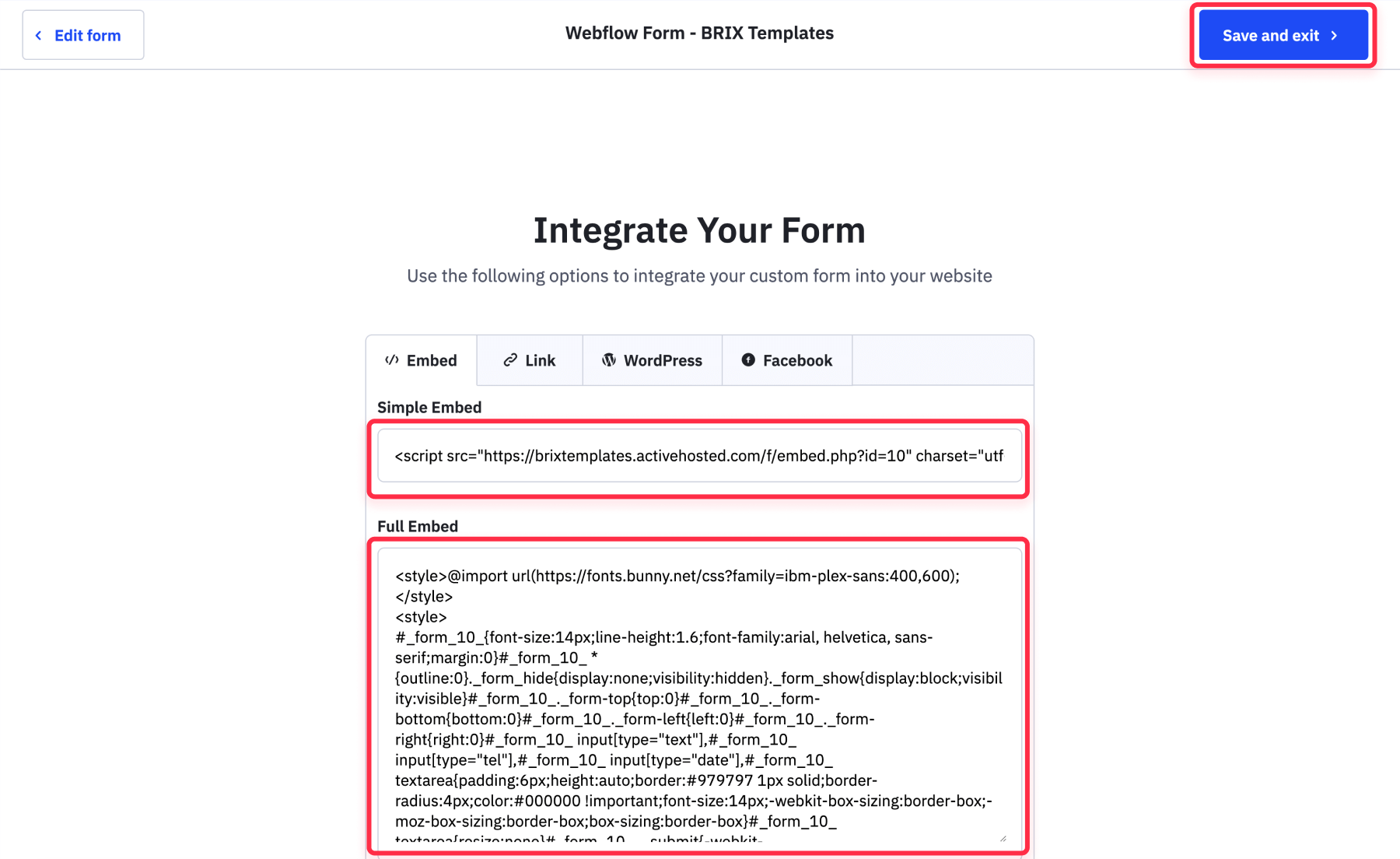 Embed ActiveCampaign email campaign webflow