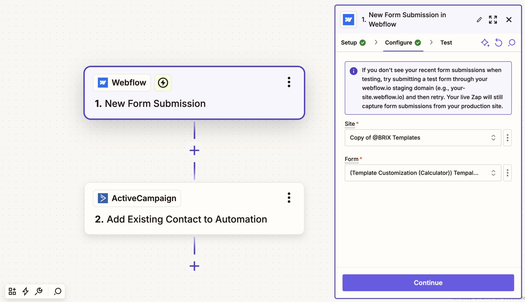 Setup Webflow Zapier Integration