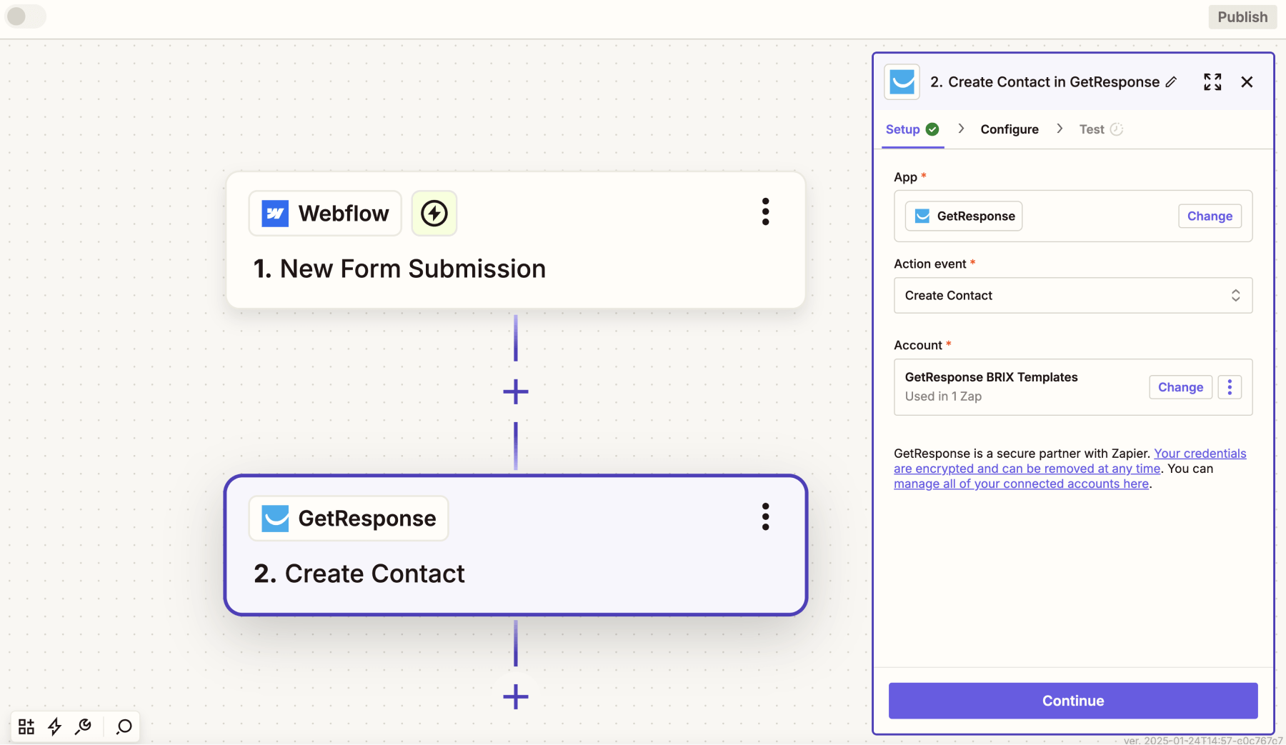 Setup GetResponse account with Webflow
