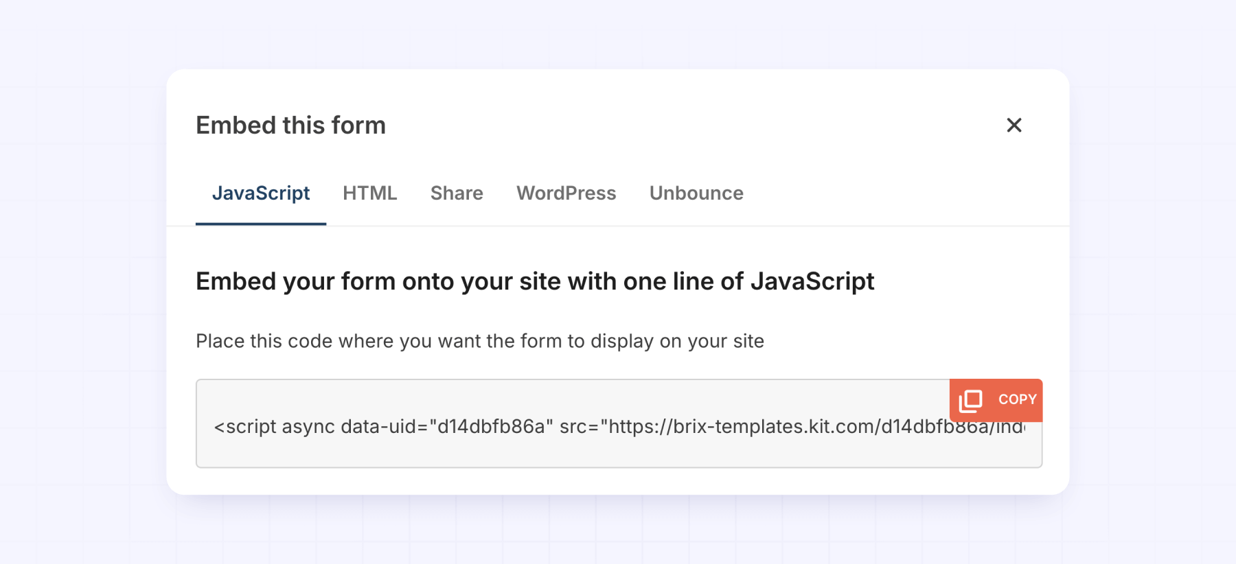 Add JavaScript ConvertKit/Kit kit form in Webflow