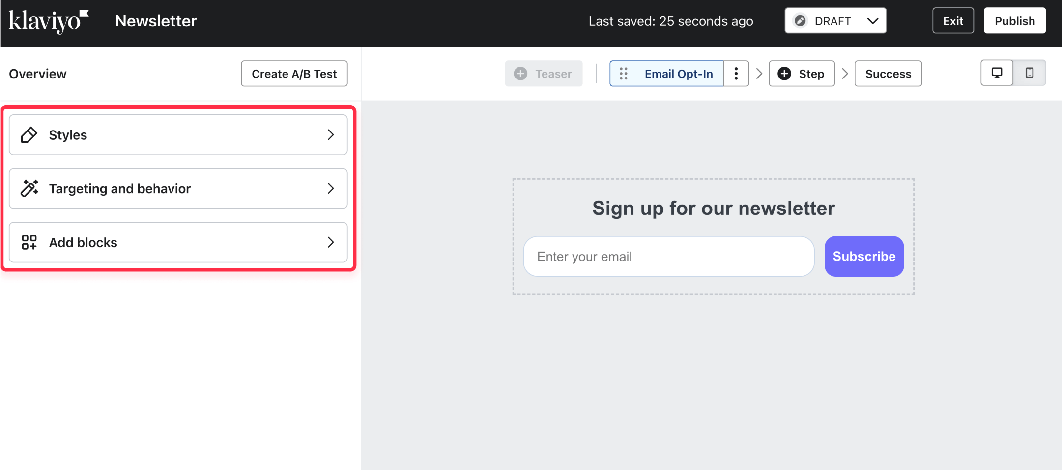 Customize Klaviyo form