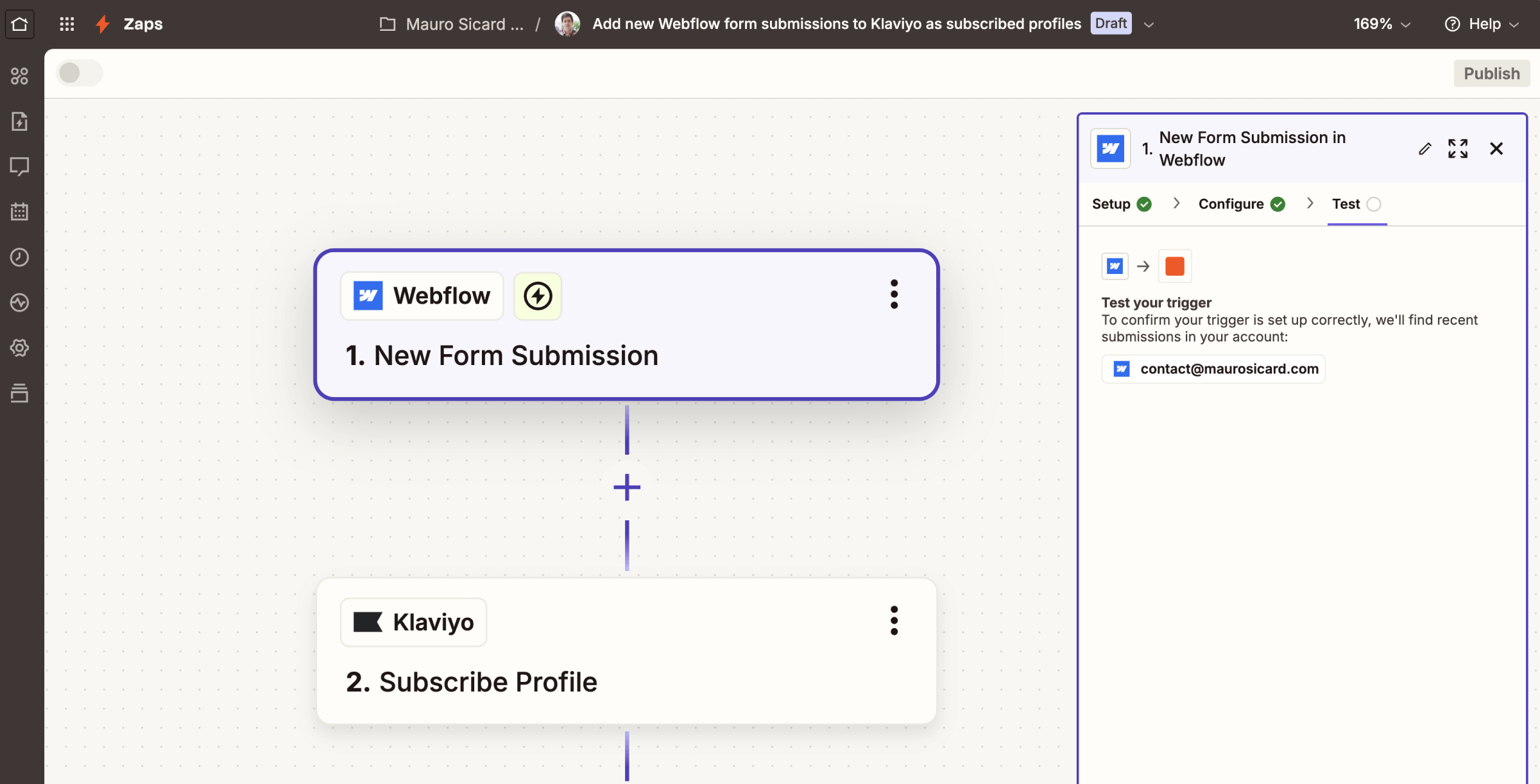 Webflow forms Zapier integraion