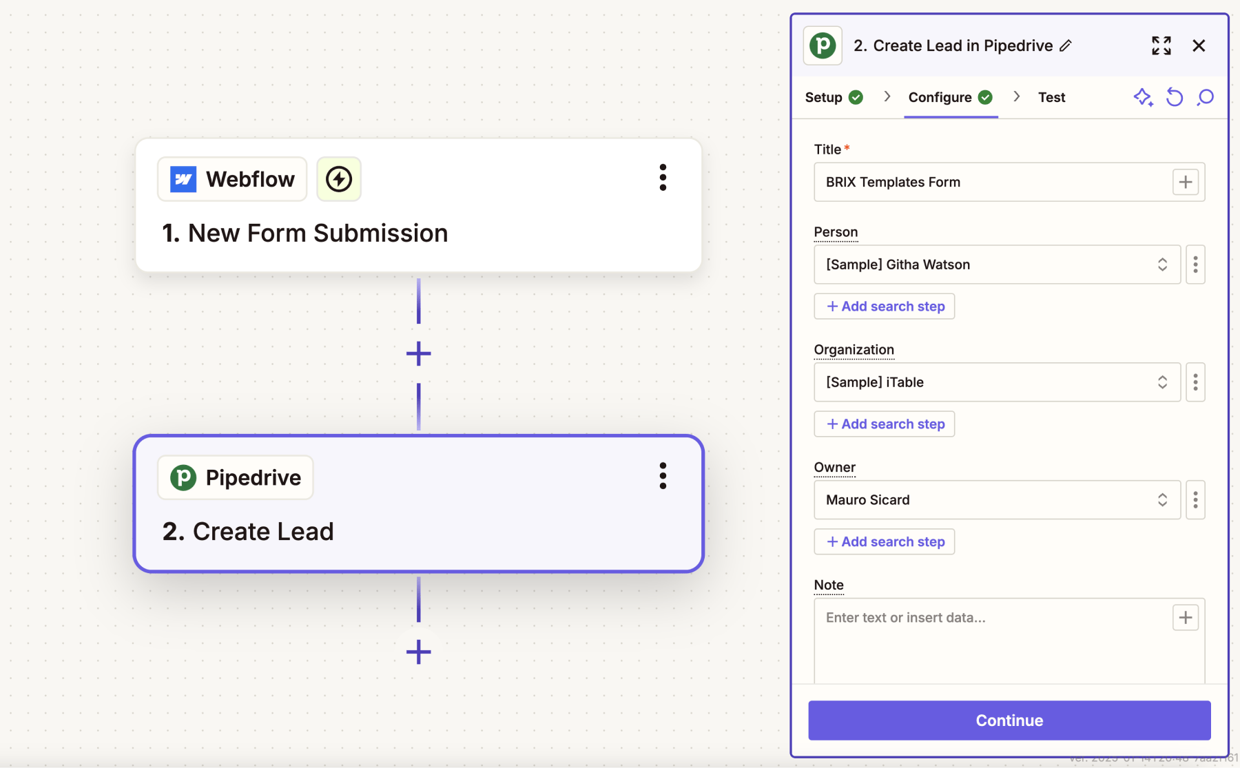 Integrating Pipedrive Webflow Zapier setup guide