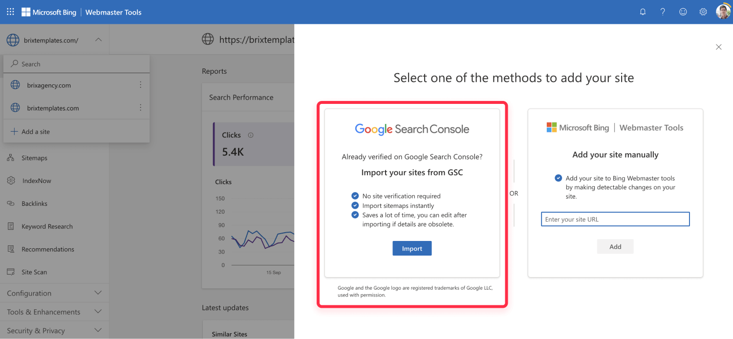 Register Webflow Site on Microsoft Bing Webmaster Tools