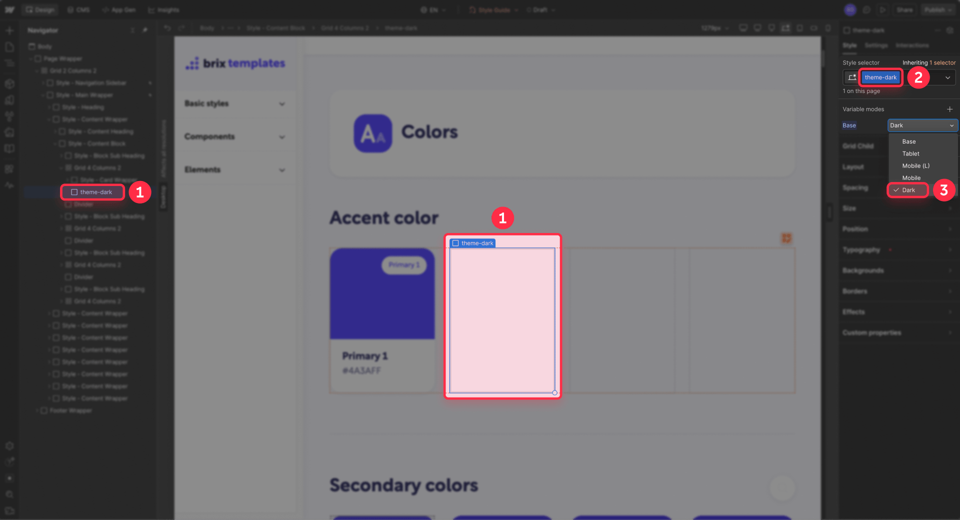 How To Link The Theme Dark Class With Dark Mode In Webflow