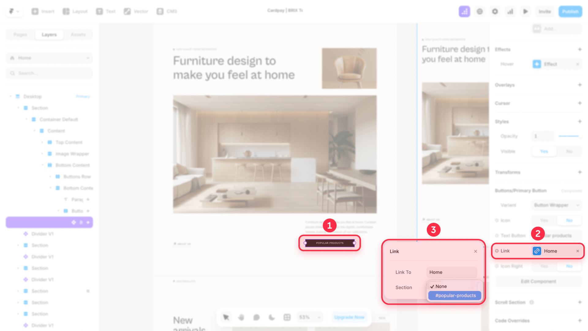 How To Configure Same Page Link Selecting Scroll Target In Framer