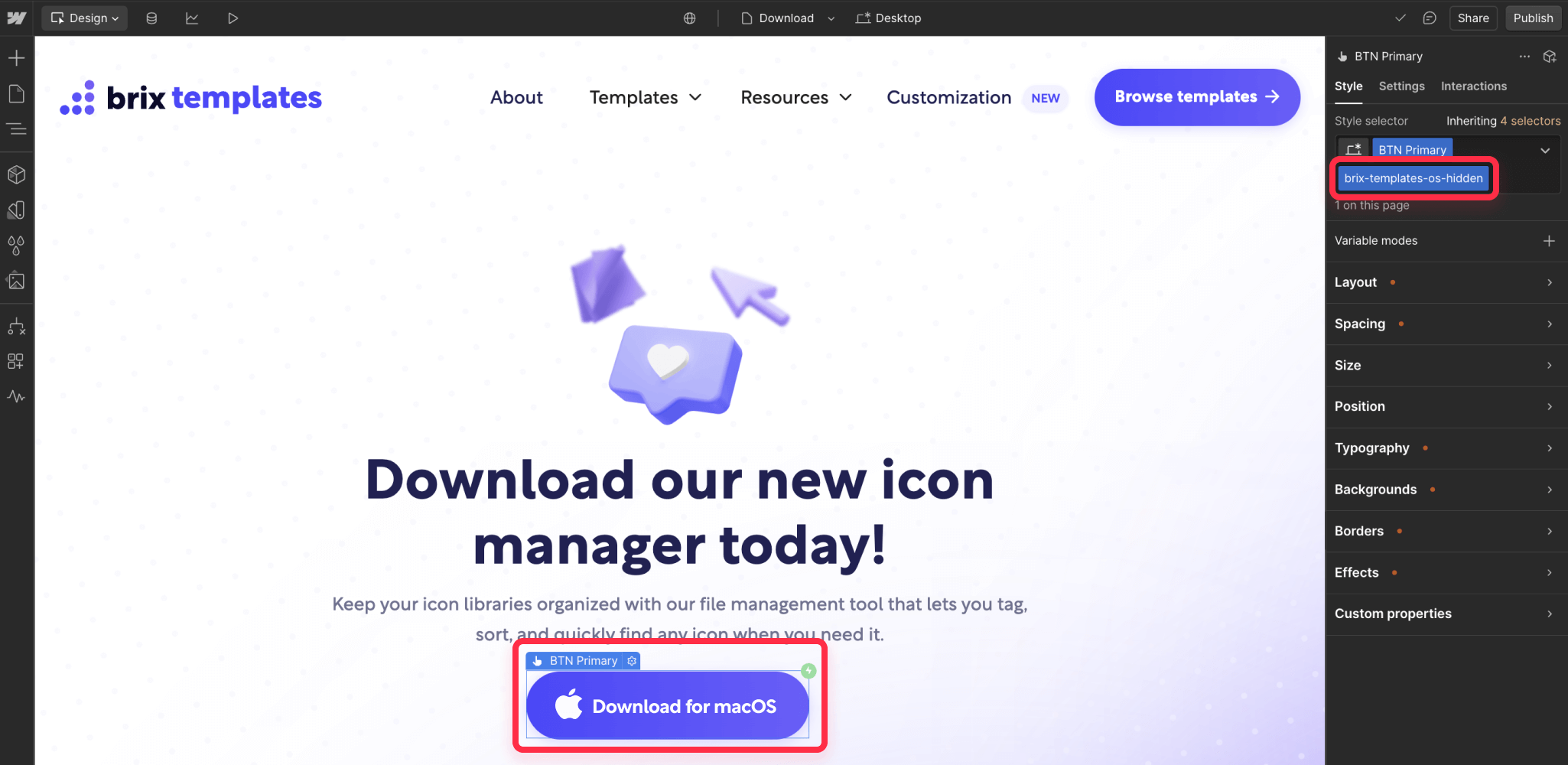 Hide elements on Webflow for specific operative systems