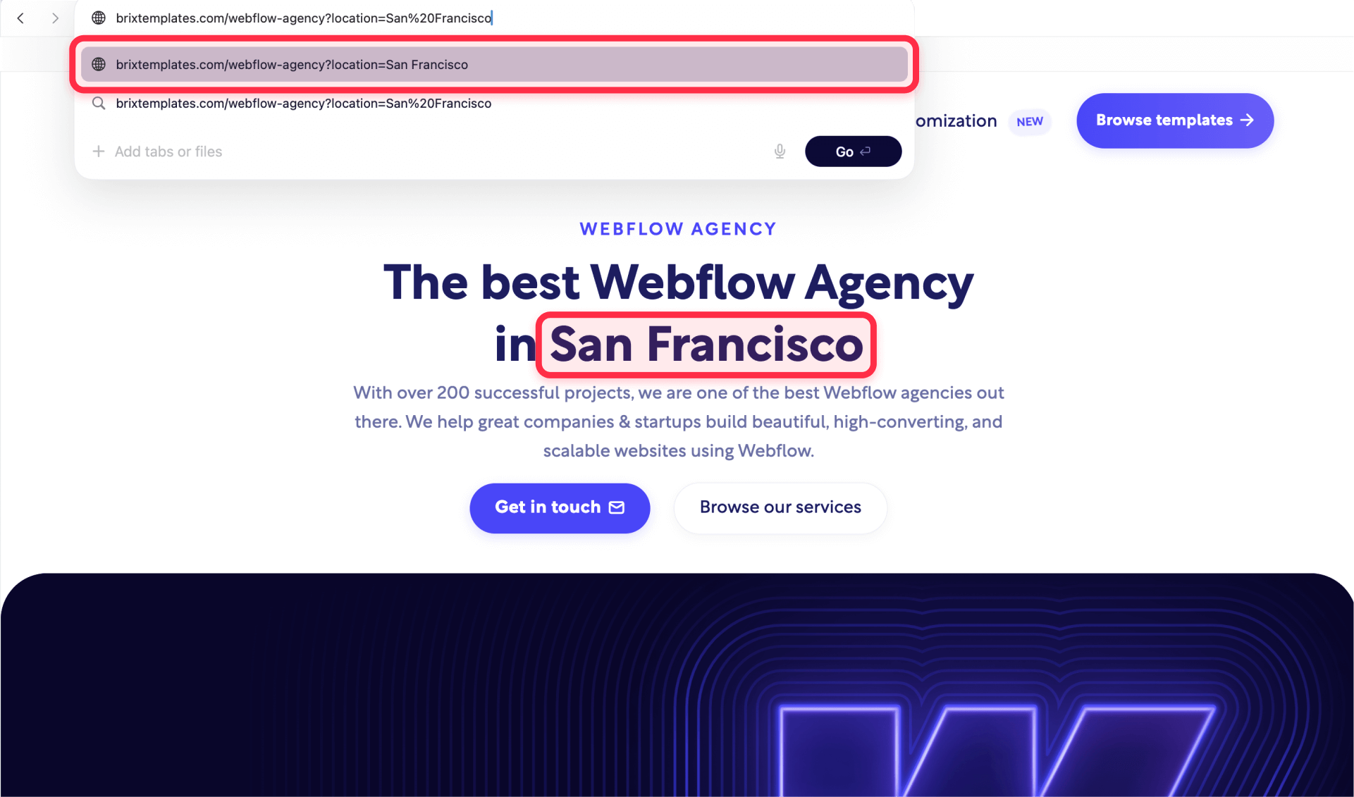 Webflow content personalization with url parameters