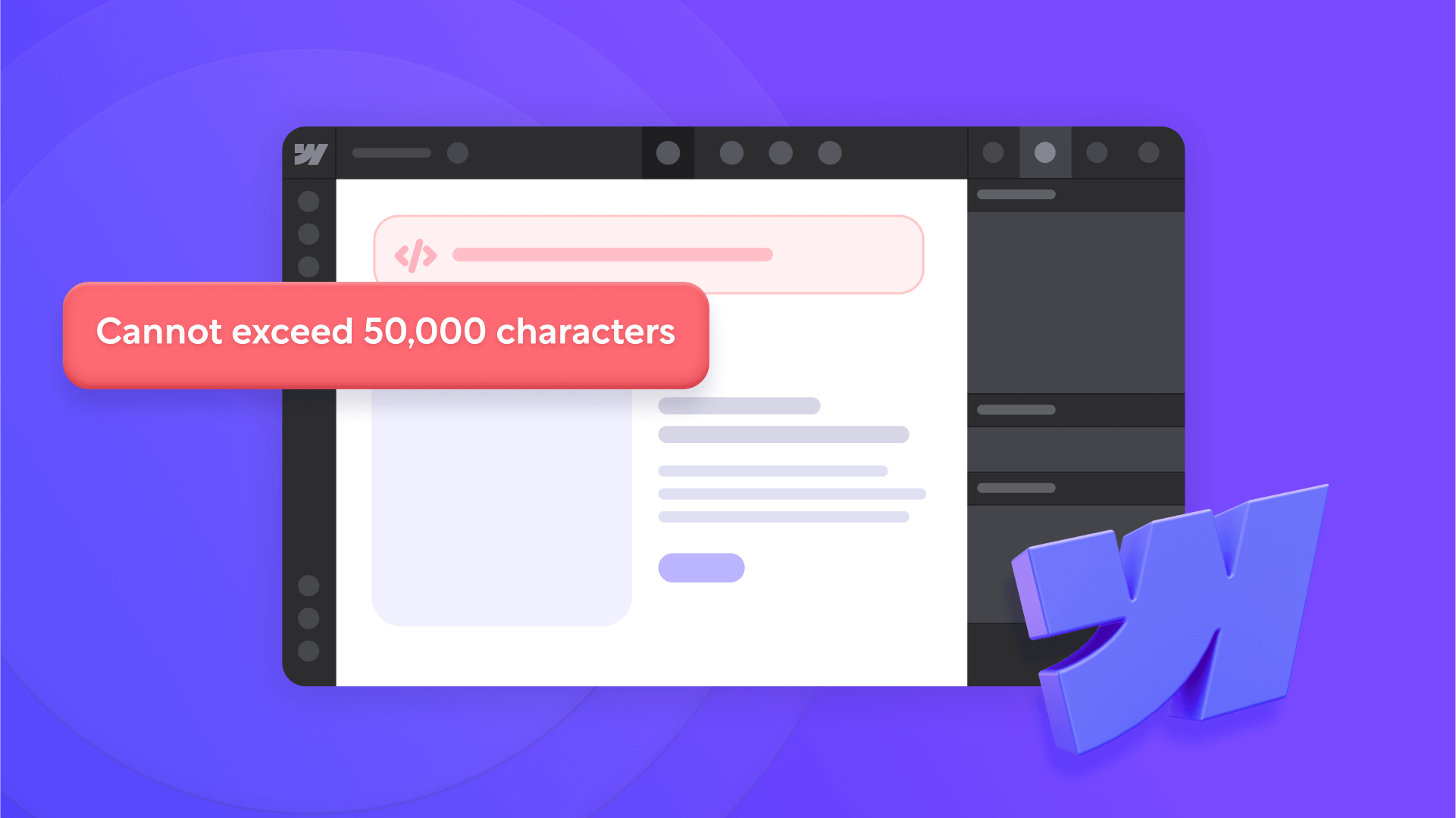 How to easily overcome Webflow's 50,000 character code limit