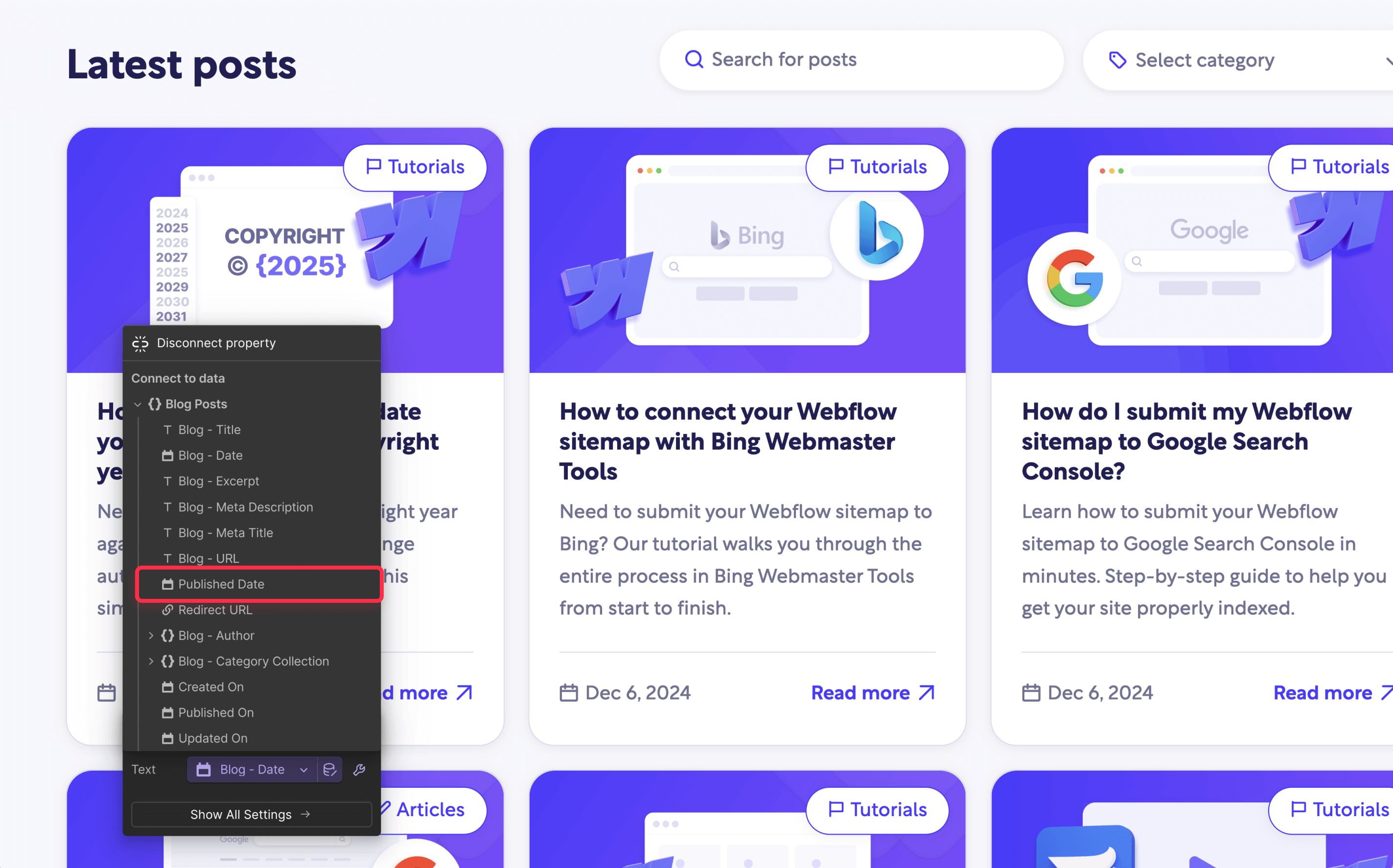 Binding custom date field on Webflow CMS collection