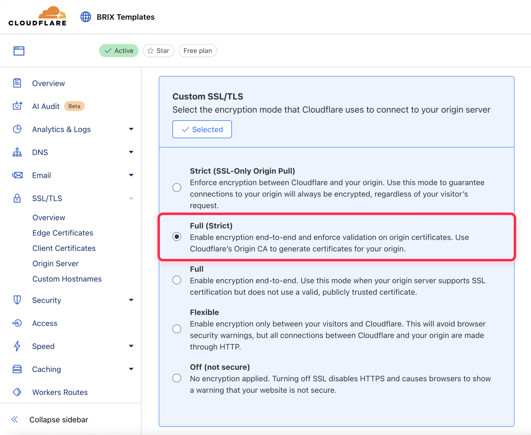 Setup SSL full strict on Cloudflare for Webflow site