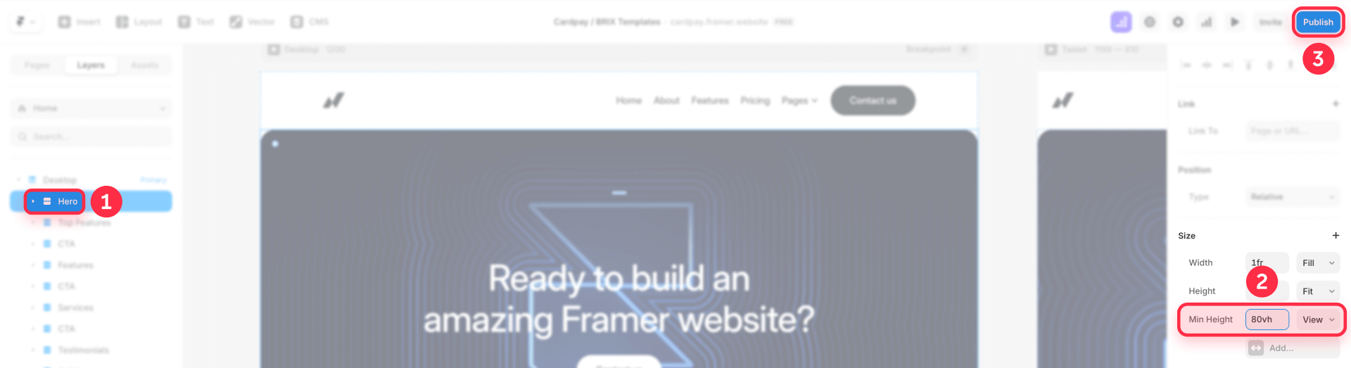 How To Configure The Min Height In The Hero Frame To Prevent Layout Shift In Framer