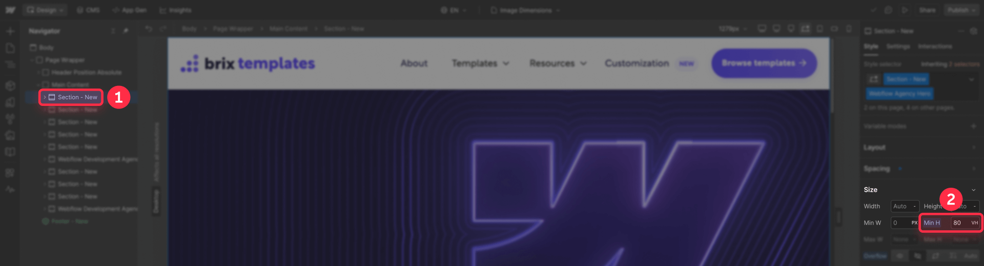 How To Configure The Min Height In The Hero Section To Prevent Layout Shift In Webflow