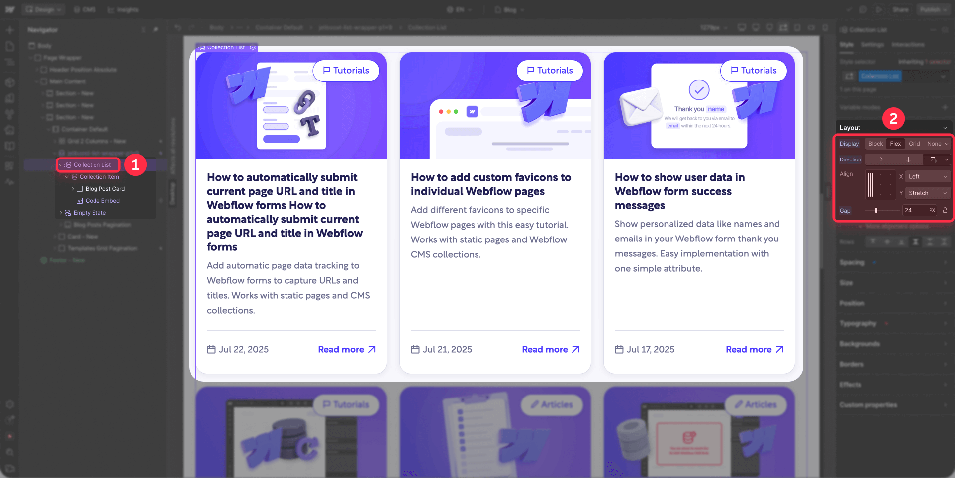 How To Change The Layout To Flexbox For Equal Cards In Webflow