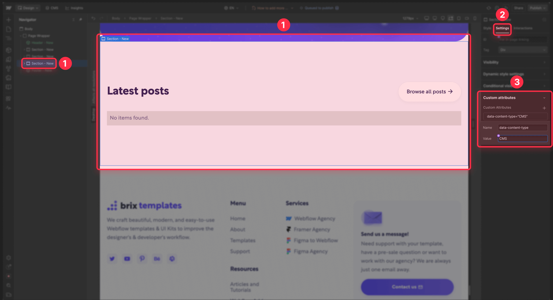 How To Add Custom Attributes To The Webflow Sections