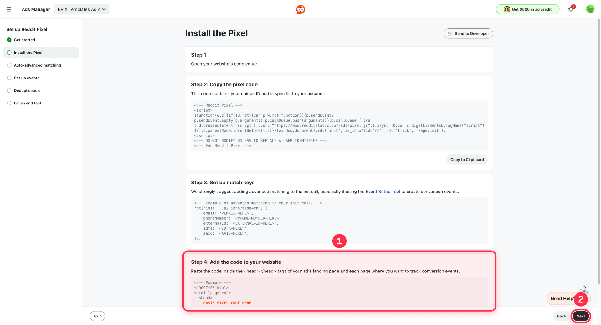 How To Copy The Reddit Pixel Base Code From Reddit Ads For Framer