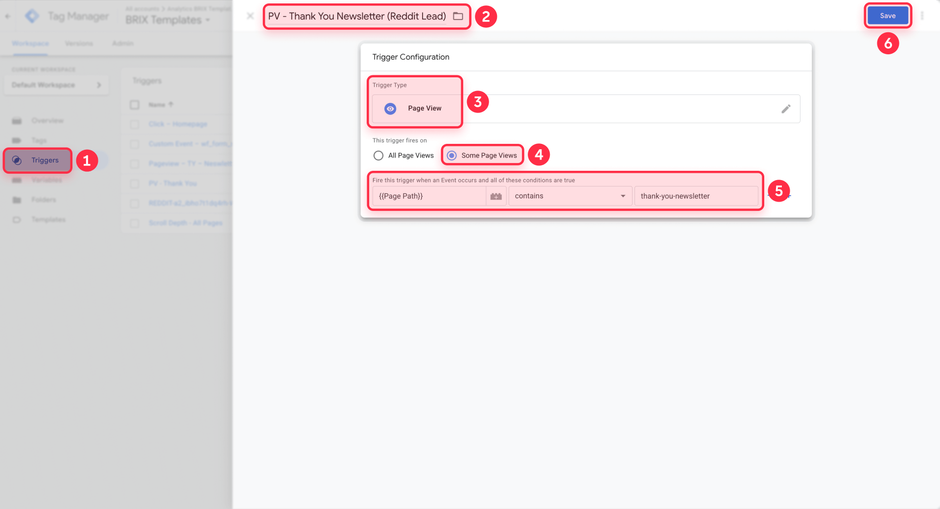 How To Configure A Page View Trigger In GTM For Thank You Page In Webflow