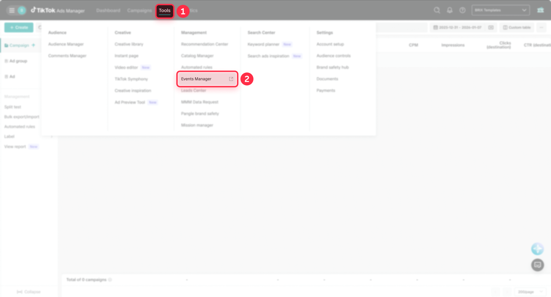 How To Access Events Manager From TikTok Ads Manager For Framer