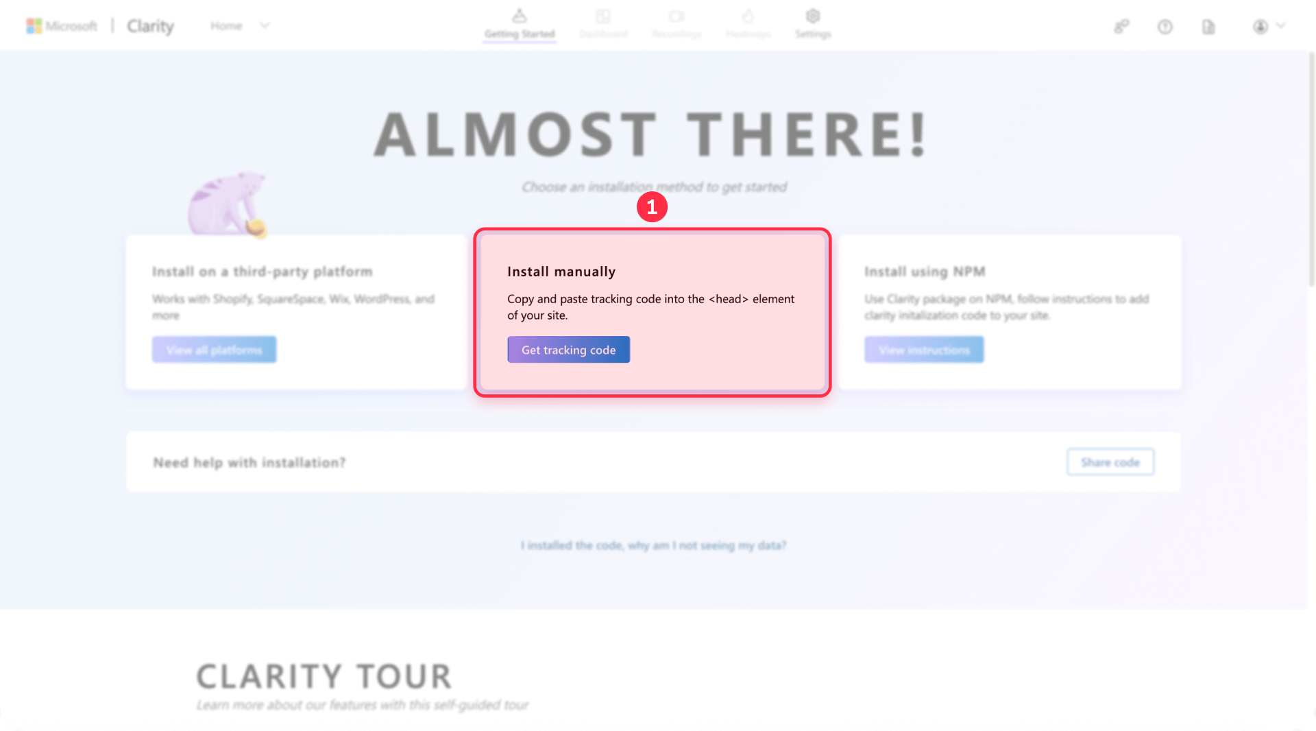 How To Select Manual Installation Clarity Framer