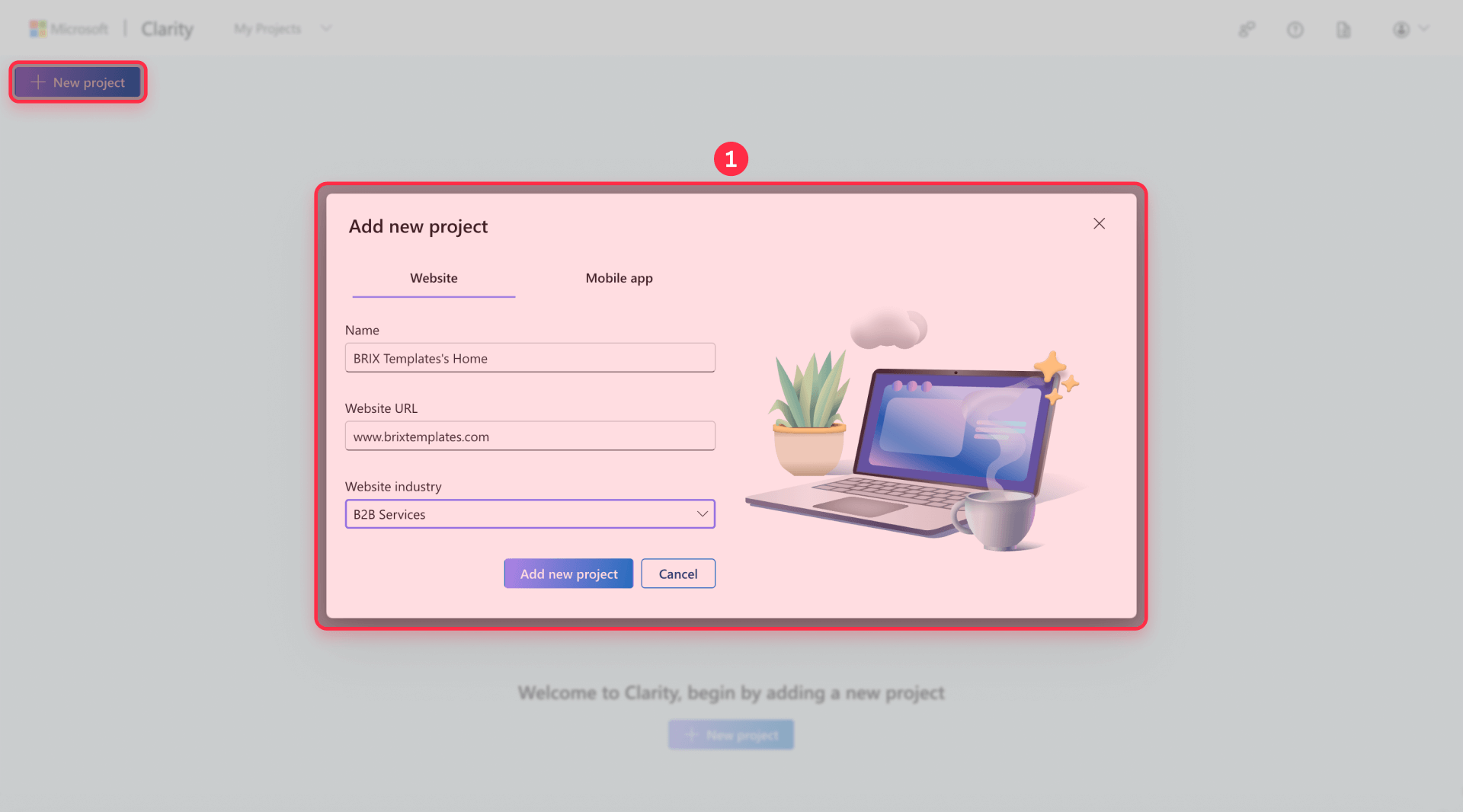 How To Create New Project Microsoft Clarity Webflow