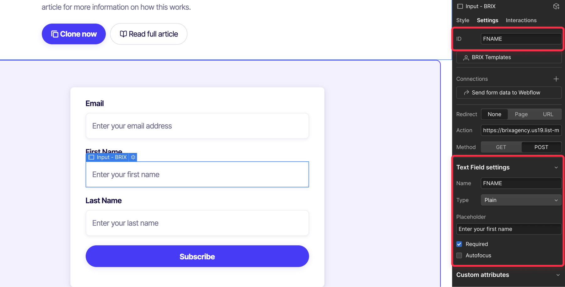 How to map Webflow form fields with Mailchimp fields