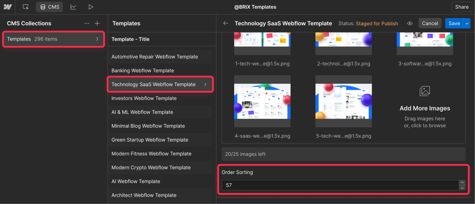 Add Number Sorting Data in Webflow CMS