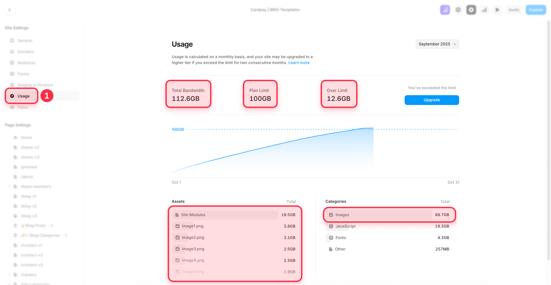 How To Review Total Bandwidth Usage Assets Categories Panel Framer