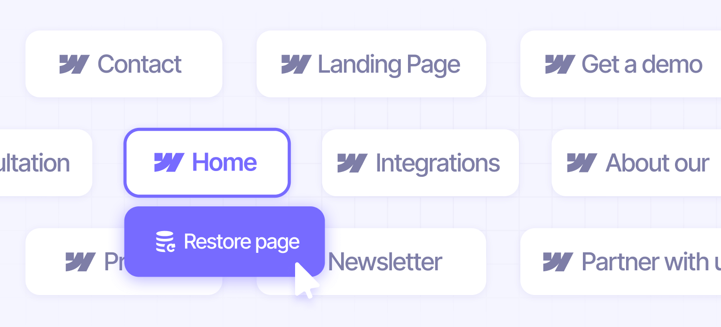 Restore individual page from Webflow backup system