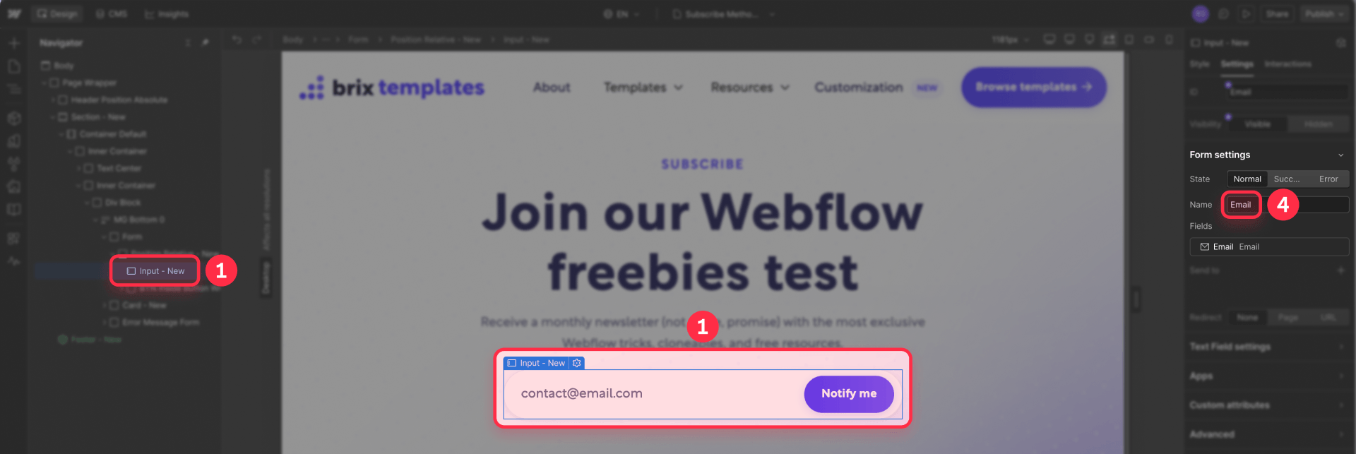 How To Configure The Email Field Name In Webflow Forms